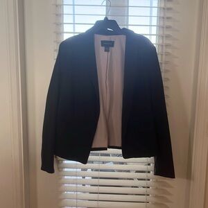 Ann Taylor Dark Gray Suit Jacket with pink silk inseam.